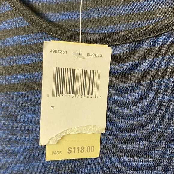 Max Studio Blue & Black Long Sleeve Women Polyester Mini Dress Size Medium NEW - Picture 3 of 4